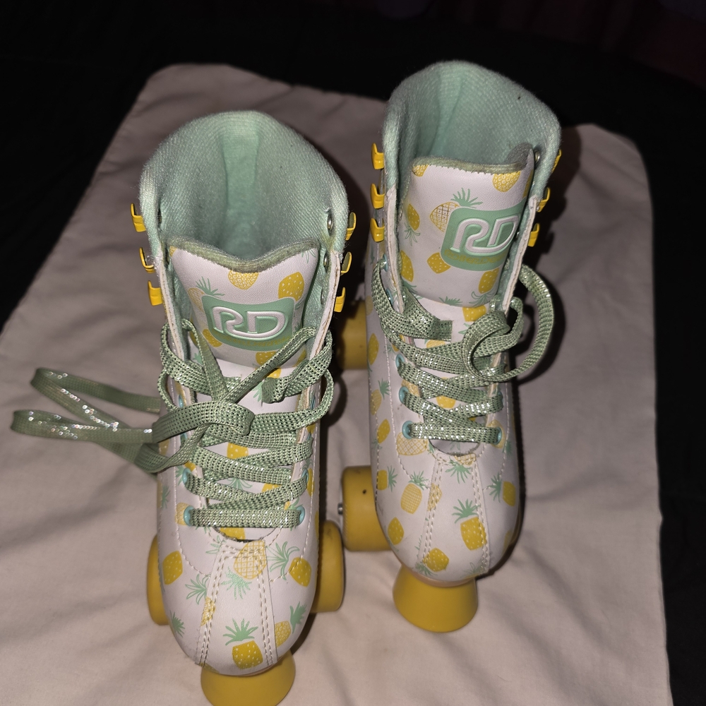 RD Kids Pineapple Roller Skates - White and Yellow